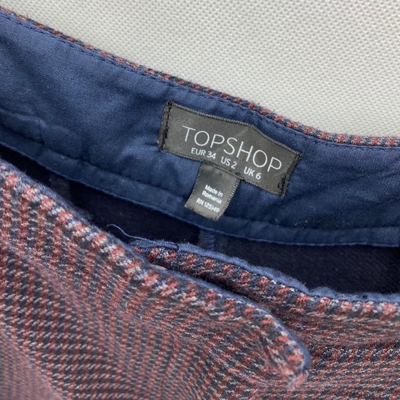 Topshop Plaid Pants Size 2 - Picture 2 of 3
